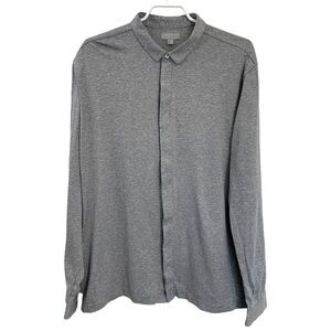 COS Women’s Grey Button Up Cotton Jersey  Shirt
